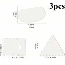 7/3/4 piezas Espátula transparente para crema de pastel, herramienta rectangular de acrílico para hacer y decorar pasteles, utensilios de cocina - 1 - Ver 7
