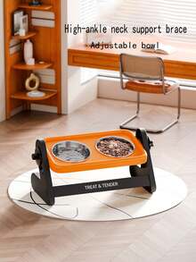 1 bát ăn cho thú cưng bằng thép không gỉ có thể điều chỉnh độ cao, bát đơn nhiều tầng bảo vệ cổ cho chó nhỏ - nhiều màu - Xem 4