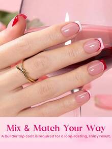 180pcs French Short Square Gel Nails - Nude Color Matching Classic French Pointed Nails, Medium Almond Shaped Nails, Soft Gel Fake Nails, Acrylic Nail Extension - Multicolor - View 5