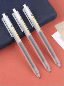 2/5/10pcs/Set Neutral Pens, Simple Press-Type Ballpoint Pens, 0.5mm Ink, Suitable For Business Office, Back To School Essential - Multiple Styles - View 1