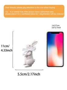 Resin Woven Texture Rabbit Figurine Set (With White Ribbon) - Adorable Rabbit Design, Suitable For Placing On Living Room Shelves, Patio Tables, And Vanity, Creating A Warm And Charming Atmosphere, A Fashionable Indoor And Outdoor Decorative Accessory. Easter Decor, Easter Gift - 1PC - View 10