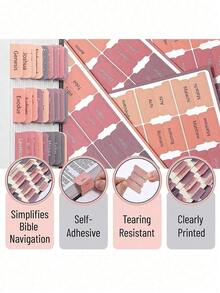15pcs Bible Index Stickers, Suitable For Catholic/Christian Bibles, With Convenient Sticky Back, Back To School - Multicolor - View 4