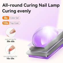 Mini Handheld Nail Dryer - Fast Nail Dryer With USB Port - Dual-Lamp Design Accelerates Drying, Compatible With Gel Polish / - Portable Nail Dryer For Home/Salon Use - Available In White/Black - USB-Rechargeable Nail Lamp For Gel Polish, Sleek Durable Plastic Body, Digital Tube Display, Ideal For Nail Art And Salon Applications - Đèn làm móng tay bút - Xem 6