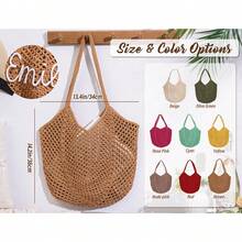 1 chiếc túi tote đi biển cá nhân hóa, túi tote đi biển móc len theo yêu cầu với tên người nhận, quà tặng cho phù dâu, túi tote mùa hè, túi quà cưới, túi du lịch cuối tuần, túi cho bé gái, quà tặng tùy chỉnh dành cho phái nữ. - Nhiều màu - Xem 6