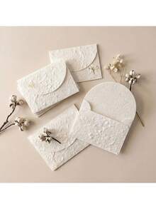 4pcs Handmade Textured Envelopes - Ideal For Wedding Invitations, Greeting Cards, Crafts, Holiday Wishes And Thank You Notes, Elegant Special Communication Paper - View 8