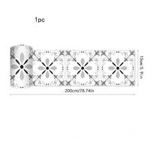 OUTANA 5pcs Vinyl Tile Border Stickers, Self-Adhesive Removable Tile Trim Stickers, Easy To Clean, Suitable For Entryway, Bedroom, Living Room, TV Background, Office, Study, 3.9in/5.9in/7.8in/11.8in - CZYX069 - View 16