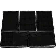 5 Large Jewelry Trays In Velvet Faux Leather (33x22cm) With Cover - 黑色 - 查看 1