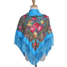 160cm*160cm Lenço Quadrado Tradicional Vermelho e Multicolorido Plus Size para Mulheres, Lenço Quente e da Moda com Decoração de Borla para Inverno, Essencial para Viagens, Toalha de Praia - Multicolorido - Visão 9