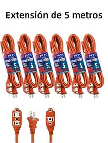 Cable de extensión doméstico de 15 m, cable de extensión de alimentación con enchufe, 3 tomas, adecuado para herramientas eléctricas pesadas y viajes - Tipo de Enchufe A USA (110-127V) - Ver 28