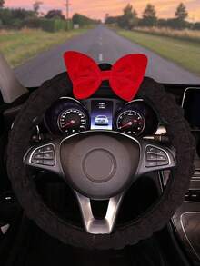 1pc Cute Bow Tie Steering Wheel Cover, Anti-Slip Breathable Car Accessories, Suitable For All Seasons - Multicolor - View 13