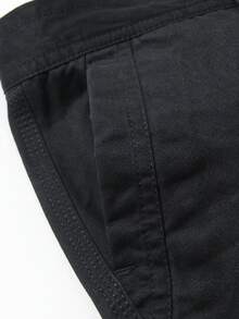 yuehaibao Men's Flap Pocket Side Khaki Pants, Autumn - Black - View 7
