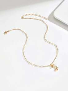 1pc Or 4pcs Fashion Elegant Gold Beaded Chain Necklace, 3D Letter Pendant Necklace, Women's Luxury Delicate Jewelry Necklace, Minimalist Layered Necklace Suitable For Any Outfit, Daily Wear, Graduation, Friendship, Holiday Gift, Beach, Party, Banquet - Gold - View 7