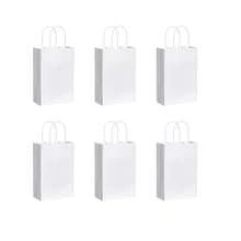 22*19*8cm Thick White Kraft Paper Bag, Small Size, 6/12 Pcs, Gift Packaging Shopping Bag, Suitable For Mother's Day And Other Holidays - View 9