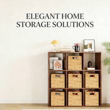 4 Pack Woven Wicker Storage Baskets With Handles, 11x11x11 Inch Natural Rattan Cube Organizer Bins For Shelves, Water Hyacinth Large Basket For Home Organization - 查看 2