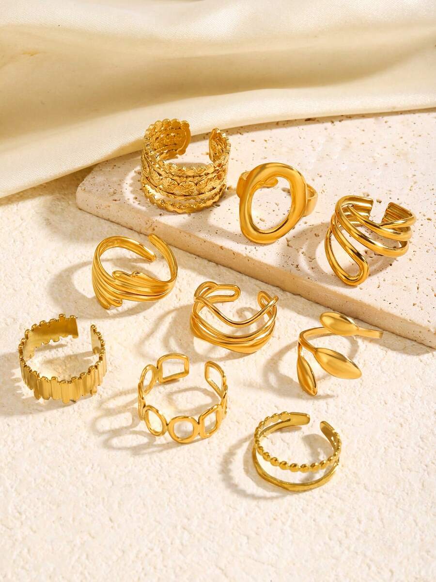 Set de anillos geométricos · detalle 2