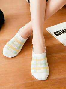 1/5/10/15/20 Pairs Random Women Thin Mesh Breathable Sweet Floral Shallow Invisible Boat Socks - Multicolor - View 8
