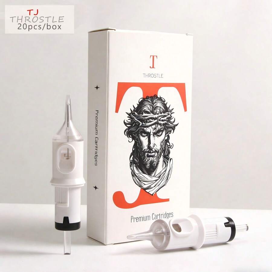 TJ THROSTLE 20支/盒 白色一次性纹身针,圆形打雾针 0.18mm 0.25mm 0.30mm 0.35mm 勾线针 RL RS SMP/PMU 纹身机针头 - 黑與白 - 查看 1