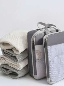 1/3pcs Travel Compression Storage Bags, Luggage Organizer Bags, Essential Travel Carry-On Compression Packing Cubes - Multicolor - View 8