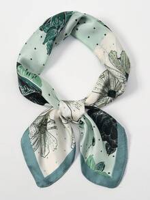 1条女士新款70厘米荷花几何印花方巾 - 彩色 - 查看 2