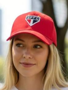 Bonés Aba Curvada, São Paulo. - Vermelho - Visão 3
