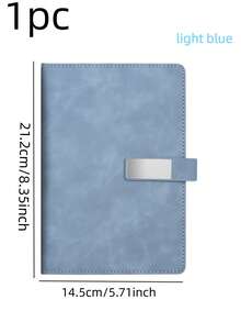 1本高品质办公笔记本，日记本，简约按扣式商务加厚软皮笔记本，可定制会议备忘录 - A5空白 - 查看 3