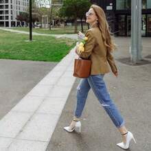 Replacement Ankle Strap For Heels Detachable Shoe Strap PU Leather Shoe Bands - 亮銀色 - 查看 7