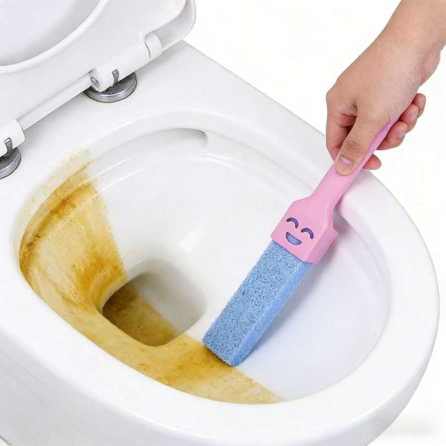 带手柄浮石马桶刷，多功能浮石清洁棒，强力去除水垢、尿渍，深度清洁马桶、浴缸、厨房水槽、烤箱、大理石台面，顽固污渍和锈迹清洁剂，家用马桶刷