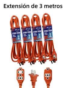 Cable de extensión doméstico de 15 m, cable de extensión de alimentación con enchufe, 3 tomas, adecuado para herramientas eléctricas pesadas y viajes - Tipo de Enchufe A USA (110-127V) - Ver 36
