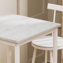 Bar Table And Stool Set, Dining Table With Two Chairs With Footrests, Metal Frame, Industrial Style Bar Table Set, Suitable For Dining Rooms, Living Rooms, Etc., White. 60cm*60cm*92cm - White - View 10