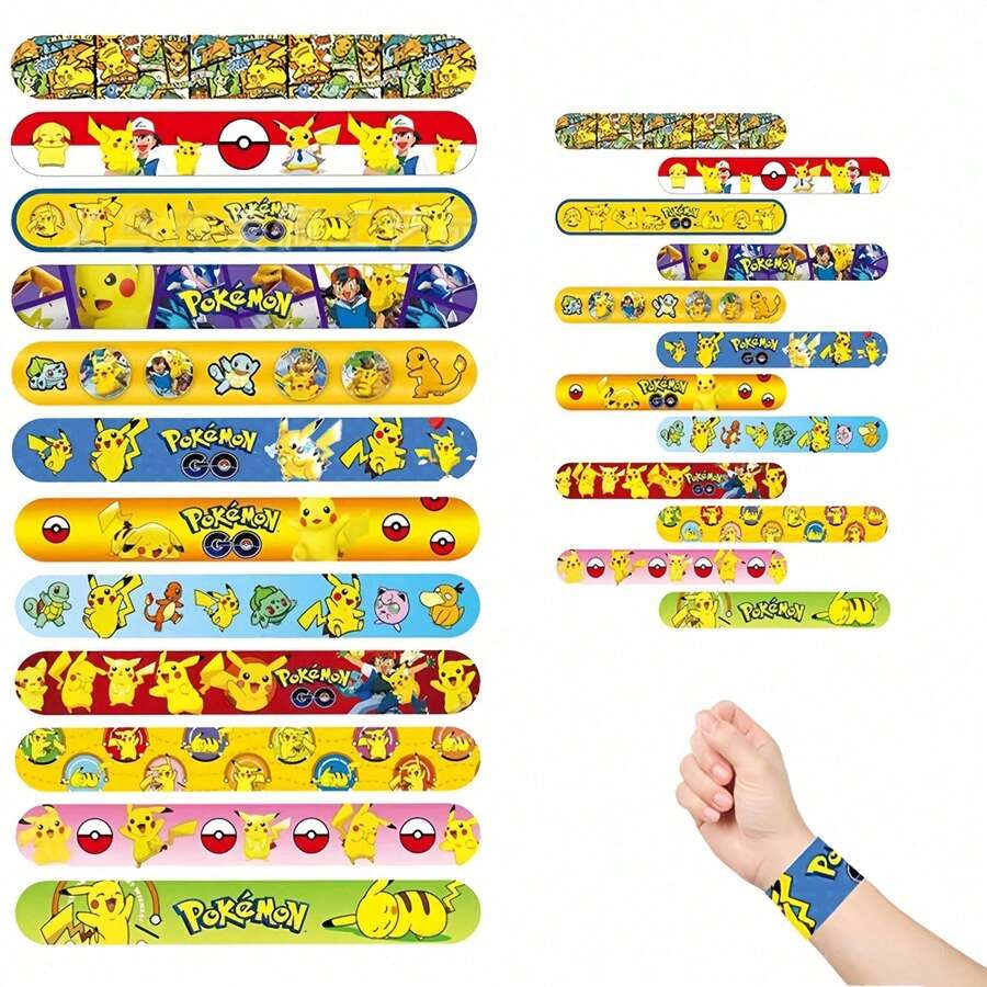 pokemon Bộ 24 vòng đeo tay trẻ em thiết kế hình nhân vật hoạt hình, thích hợp làm quà tặng và đeo trong các bữa tiệc. - Nhiều màu - Xem 1