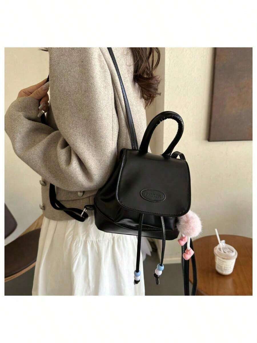Women Fashion Backpacks - Black - View 1
