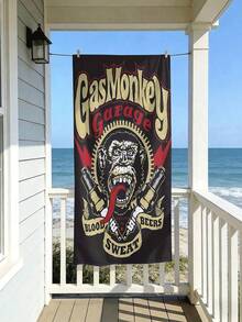 Gas Monkey Garage 沙滩巾 - 速干超强吸水超细纤维泳巾，动漫风格设计，游泳、露营、旅行的理想之选 - 现代涤纶面料，露营装备 | 动漫风格设计 | 耐用面料 - 多色 - 查看 3