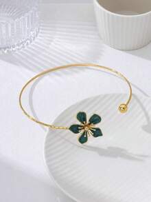 1pc Women's Enamel Floral & Geometric Choker Necklace - Enamel Flower Necklace - View 5