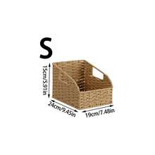 1 chiếc/3 chiếc (S+S+L) Giỏ đựng đồ hình chữ nhật đan bằng giấy, Giỏ đựng đồ đan thủ công kiểu Bohemian có tay cầm, Giỏ đựng đồ đan thủ công dùng để trang trí kệ phòng khách, đựng giấy vệ sinh, đồ trang trí bàn, đồ chơi và chìa khóa. - Màu be - Xem 7