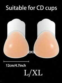 1 Pair Silicone Invisible Strapless Bra, With Self-Adhesive Backless Push-Up Cups - Multicolor - View 4