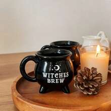 1pc Witch Brewing Coffee Ceramic Mug - 13.53oz Large Capacity, Suitable For Coffee, Tea And Creating Unique Halloween Atmosphere, Dishwasher And Reusable Multi-Functional Beverage Cup, Made Of Material (1pc Set), Coffee Mug, Coffee Cup - Multicolor - View 3