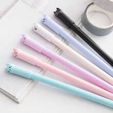 4pcs Cat Erasable Gel Pens, 0.5mm Magic Ink, Blue & Black Pen Set With Eraser, Creative Student Stationery, Back To School Supplies - Sets - View 6