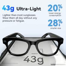 AI Smart Glasses With Camera, 1080P Video Recording , ENC Noise Reduction, Wireless Music & Calls, Real Time Translation, Open-Ear Audio For Travel, Meetings & Vlogging - View 3