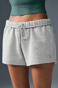 Alo Yoga Accolade Short Women's Athletic Heather Grey Designed For A Relaxed Fit W6472rg - Xám - Xem 5