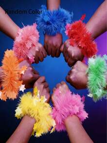 16pcs Glow Bracelets, Flashing Star Decor, Party Supplies Set, Neon Style Bracelet Decor, Create Festive Atmosphere Props, Suitable For Birthday, Holiday, Home Party/Solo Party/Football Cheering Bracelets, Luminous Glow Bracelets - Fluorescent Black Light Reactive Party Favors, Birthday Supplies, Sequin Decor Bracelets - Multicolor - View 3