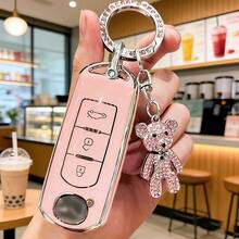 Car Key Cover With Rhinestone Bear Keychain, Suitable For 2 3 6 CX3 CX4 CX5 CX7 CX9 Atenza Axela MX5 Miata, Provides Comprehensive Protection, Accessory Key Fob Cover, Soft TPU Key Shell - Bear Model - View 7