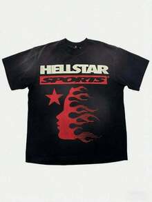 T Shirt Print ,Graphic-Cotton Tees Size Plus, Cartoon Round Neck Short Sleeve, Hellstars Sports Red Silhouette Vintage Graphic T-Shirt,180g 100% Cotton,Round Neck Short Sleeve,Black Streetwear Essential For Summer Going Out,Unisex Style Summer Outfits,Summer Outfits For Women,Summer Tops,Summer Clothes,Tops For Women,Graphic Tee,Mens Clothes,Boys Clothes,Girls Clothes,Cute Tops,Family Matching Outfits,Mommy And Daughter Matching Outfit,Teen Boy Clothes,Teen Girl Clothes,Tween Summer Clothes,Boy Clothes For Kids,Kids Girls Clothing,Cotton T Shirt,Teen Tops,Y2K,Oversized Shirt Men,With Shirt,Summer Tops,Shirt Suitable - Black - View 8
