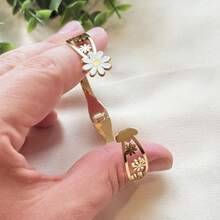 Bracelete Margarida em Aço Inox Dourado - Dourado - Visão 4
