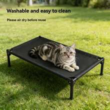 1pc Pet Furniture, Breathable Anti-Moisture Camping Bed Suitable For Cats And Dogs, Stainless Steel Frame, Easy To Clean And Carry, Popular In Spring And Summer - Multicolor - View 6