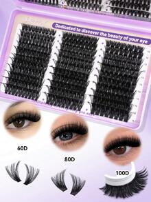 Bộ nối mi 607 sợi D Curl (30+40+60+80+100D) tự làm, bao gồm mi giả, mi dưới và mi giả dạng gai, keo dán mi, dung dịch tẩy mi và nhíp. - màu đen - Xem 5