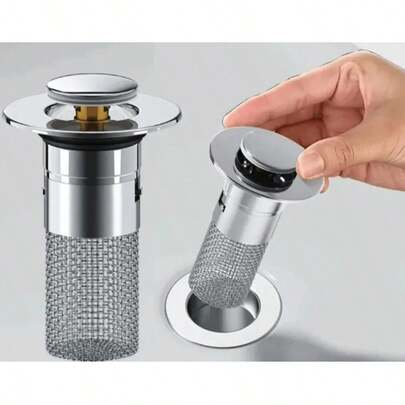 1 nút chặn cống lò xo chống mùi bằng thép không gỉ, phụ kiện thoát nước bồn rửa đa năng