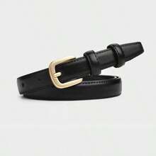 Bộ 2 chiếc (1 đen, 1 nâu) Thắt lưng nữ bằng da PU, rộng 1.8cm, dài 110cm, thắt lưng thời trang cho váy, thích hợp cho học sinh. - ND2 - Xem 4