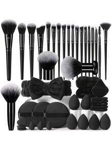 Bộ dụng cụ trang điểm 45 món bao gồm: 21 cọ trang điểm + 1 băng đô cài tóc + 2 dây đeo bát đựng phấn + 6 bông mút trang điểm + 6 bông phấn tam giác + 3 bông phấn tròn + 3 bông mút trang điểm mini + 3 bông phấn dạng cushion mini, tất cả trong một & thân thiện với người mới bắt đầu | Dễ dàng mang theo du lịch & thích hợp làm quà tặng | Hoàn hảo cho người mới bắt đầu/phụ nữ. - Nhiều màu - Xem 12