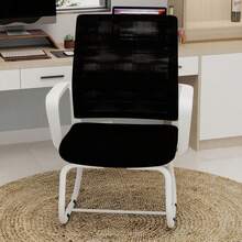 Ottomans - Black White + Metal+Mesh+Wood+Fabric - View 3