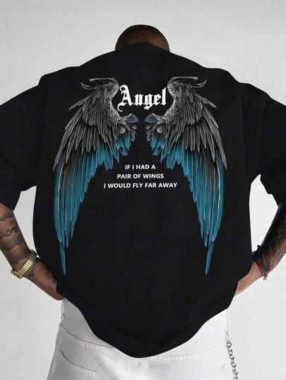 1 pieza Camiseta de manga corta holgada con estampado de moda para hombre | Diseño exquisito | Esencial para el verano | Fácil de combinar, mostrando tu estilo